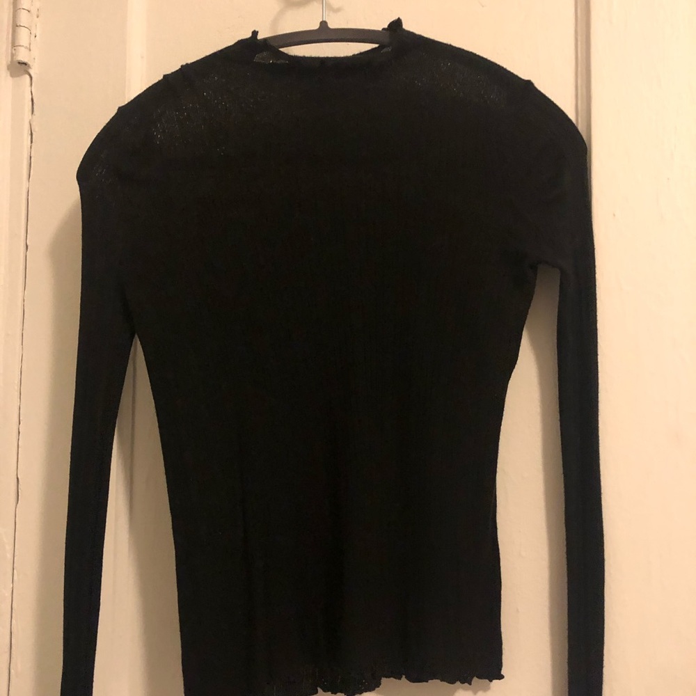 Zara sheer mock turtleneck